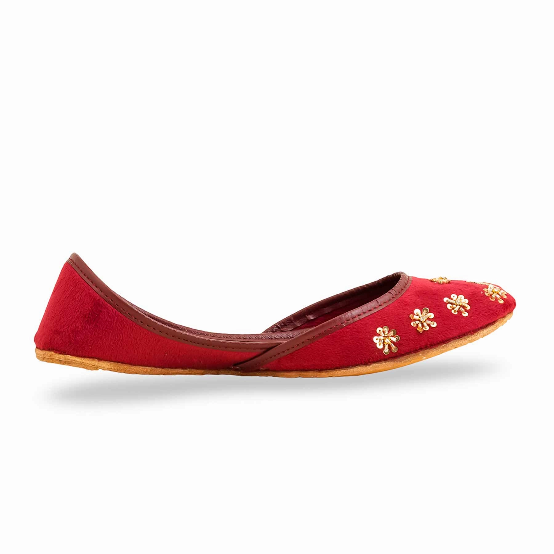 Red Formal Women Khusa EC8557 Best Flat Footed Shoes