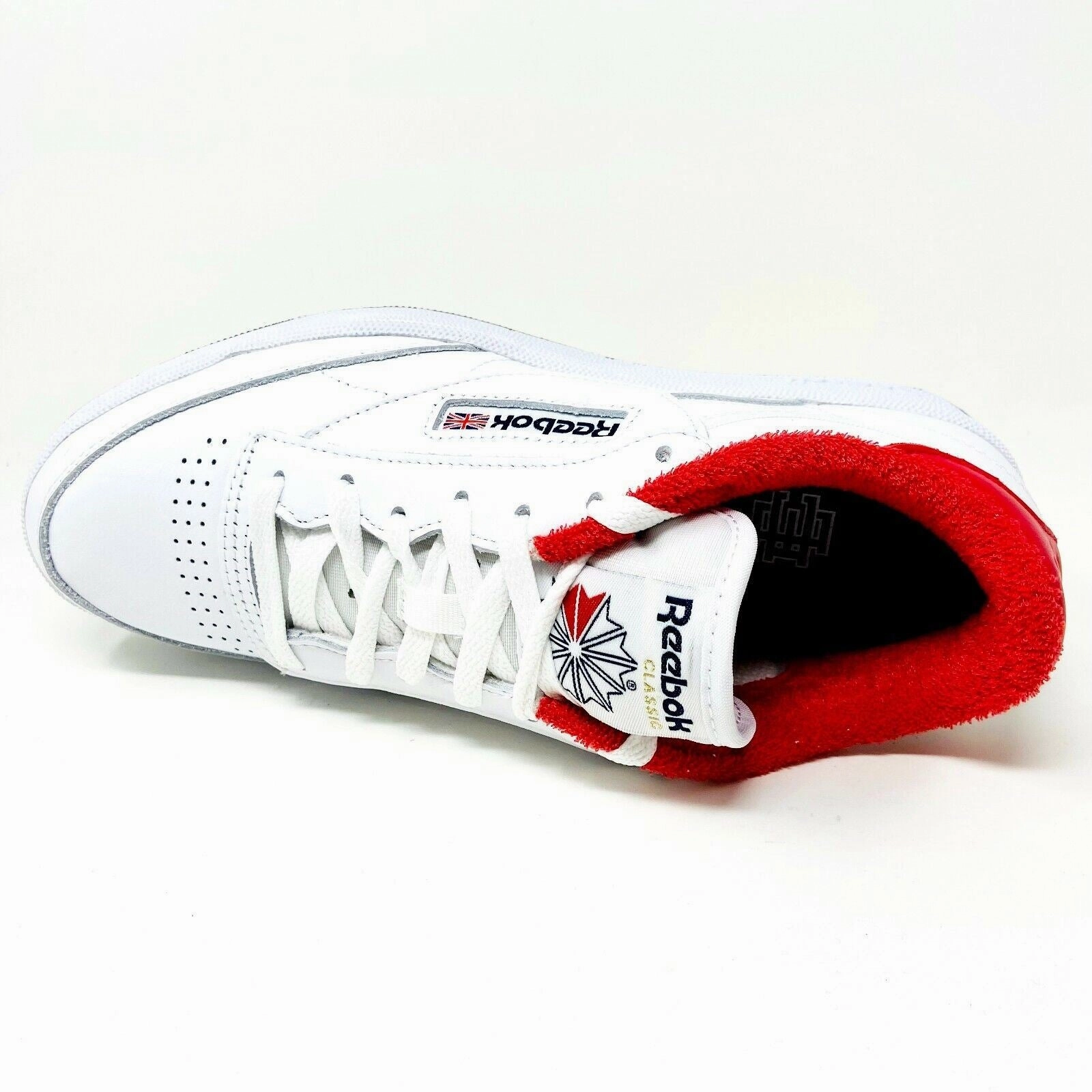 Casual Most Comfortable Shoes Reebok Club C 85 Eric Emanuel White Red Mens Shoes Casual Sneakers FY3412