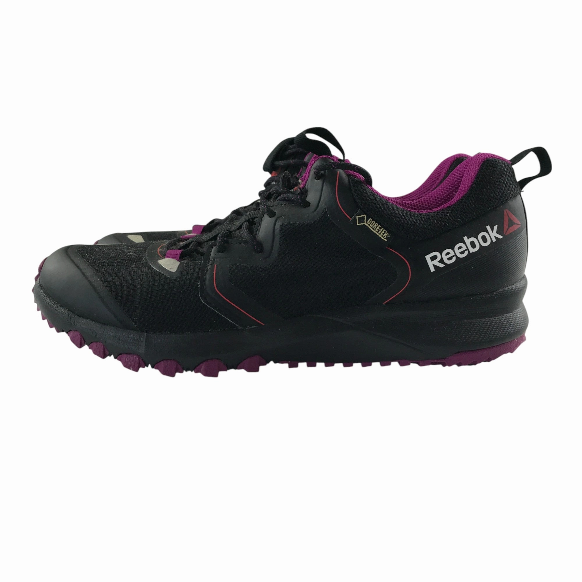 With Arch Support  Walking Tennis Reebok Gore-Tex trainers shoe size UK 4 black with pink detailing