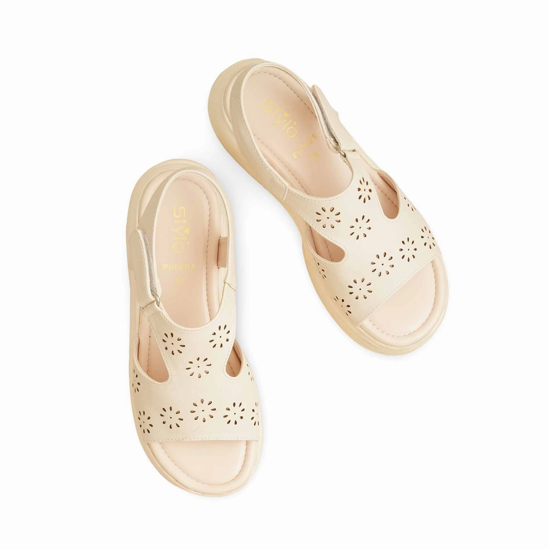 Glitter Sandals Beige Formal Sandal PU0601