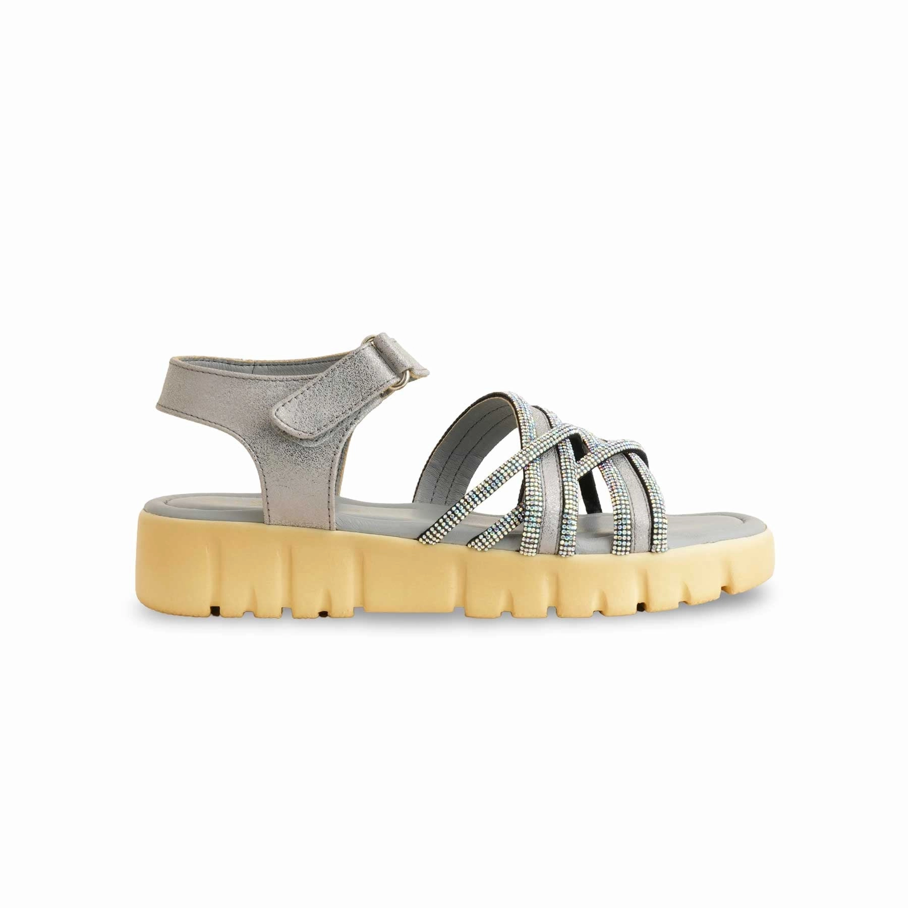 Girls Grey Formal Sandal KD5637 Meditation Sandals