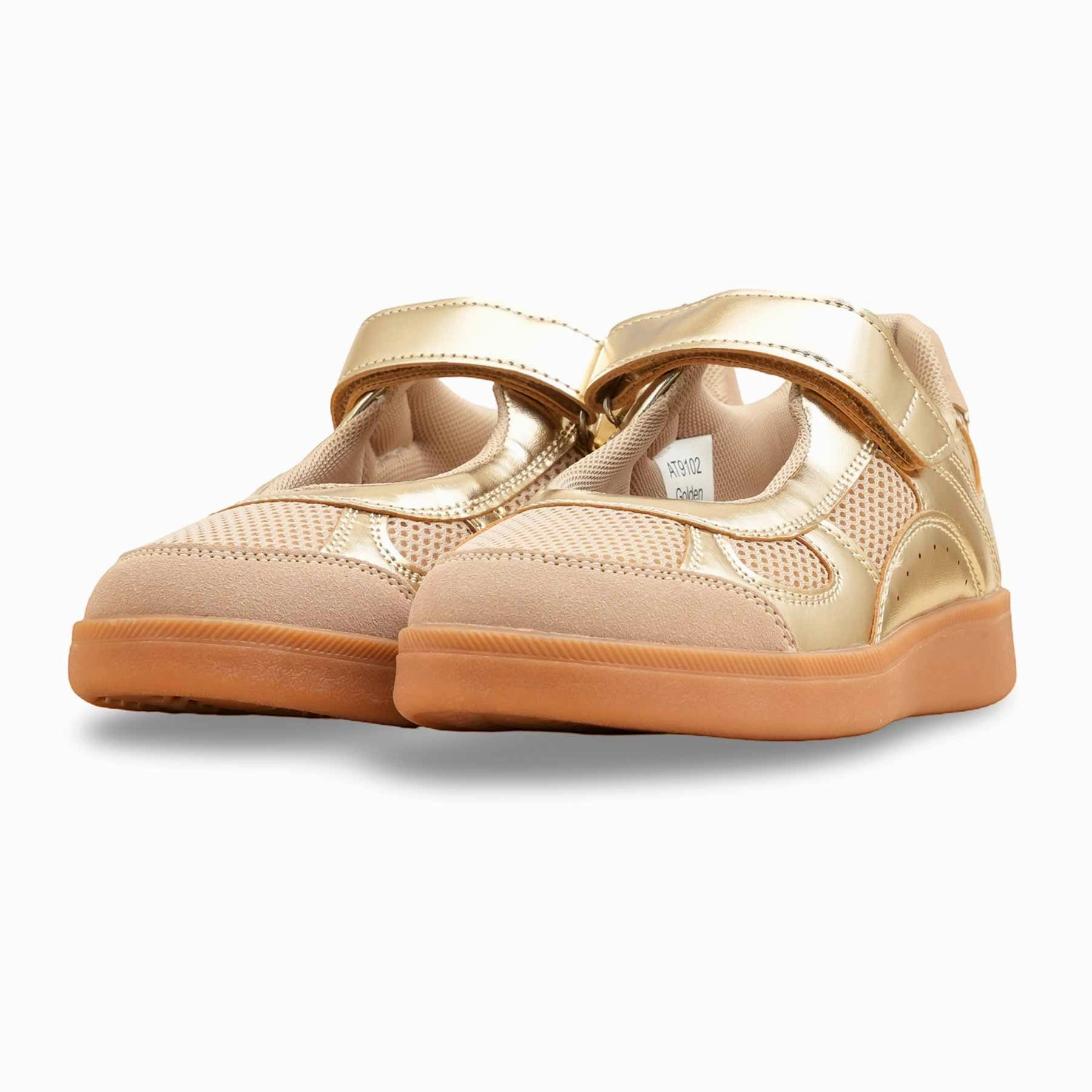Walking Shoe Vs Running Shoe Golden Casual Sneaker For Women AT9102