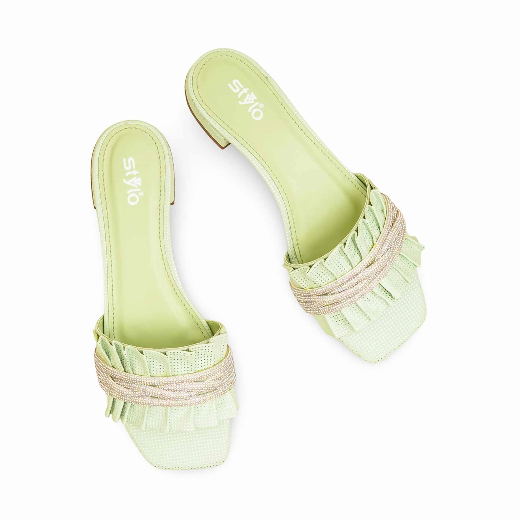 Green Formal Slipper For Women FRS010 Wabi Slippers