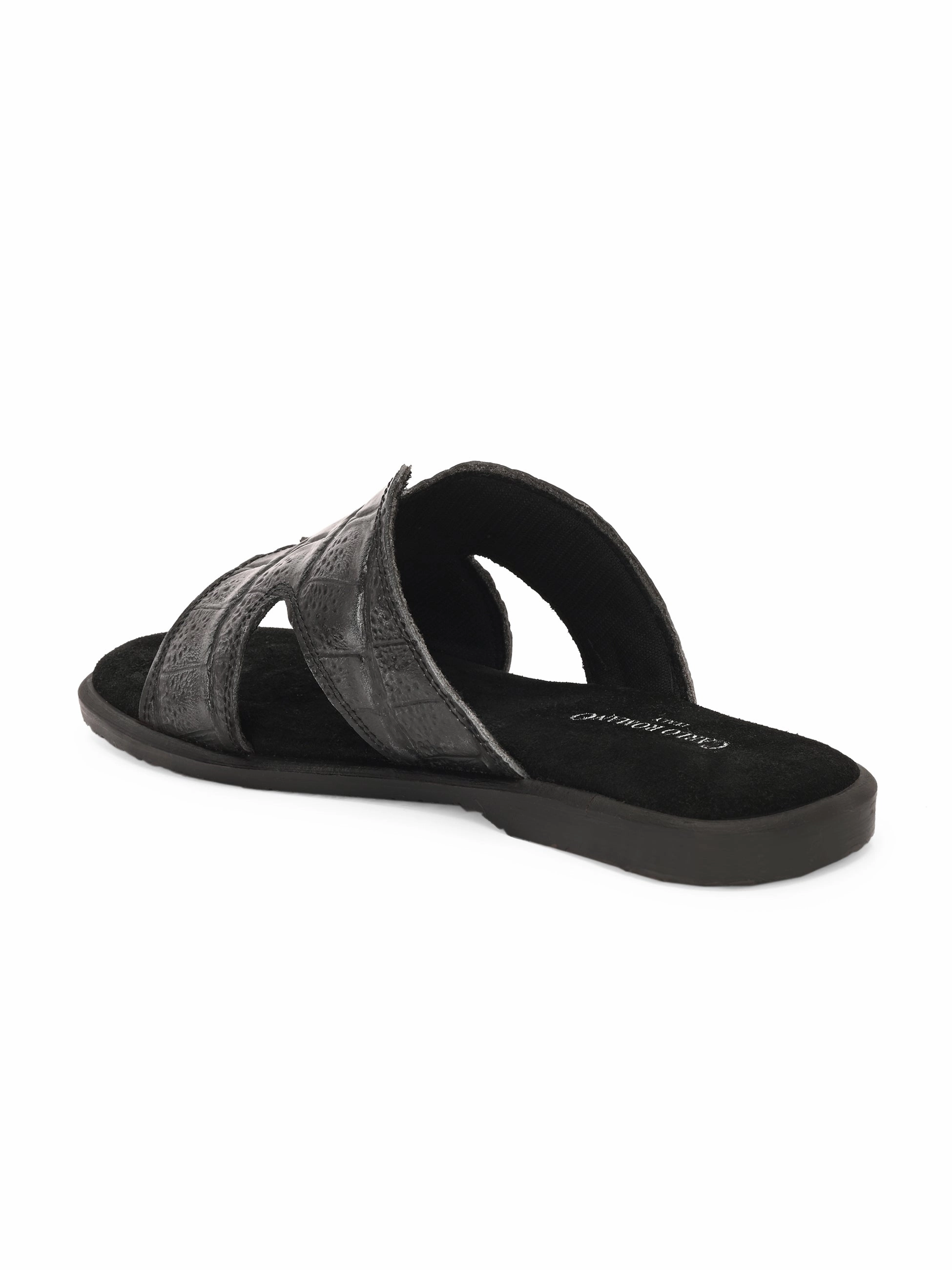 Walking Slip On Shoes For Women > Walking Slip On Shoes CARLO ROMANO BY WASAN CROCO BRUSH OFF GENUINE LEATHER SLIPPERS FOR MEN'S