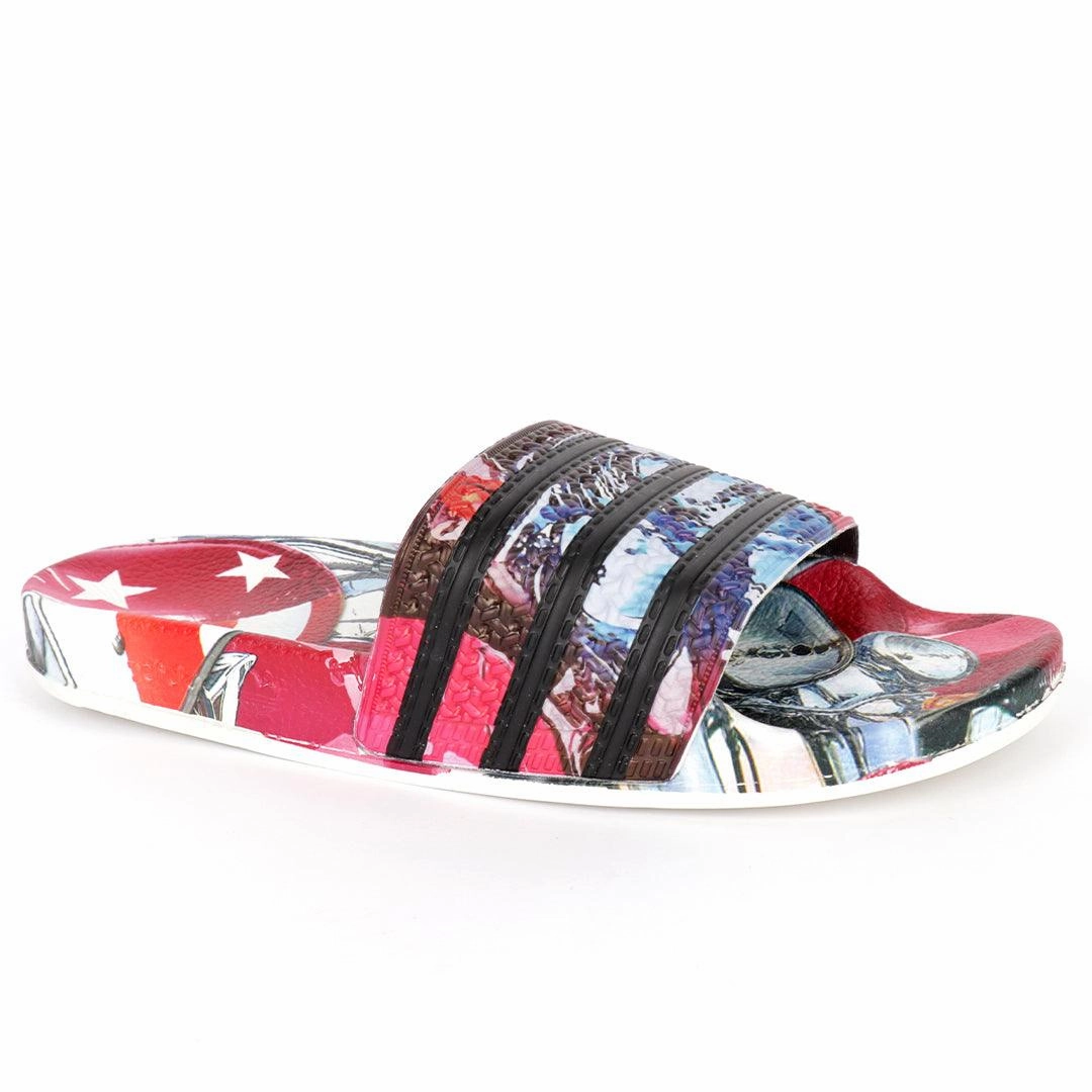 Heeled Fisherman Sandals AD Adilette Synthetic Comfort Men's Slide - Red