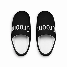 Cozy Men's Indoor Slippers with 'Groom' Design, Comfortable Home Slippers, Perfect Gift for Men, Relaxation Footwear, House Shoes Gripper Slippers