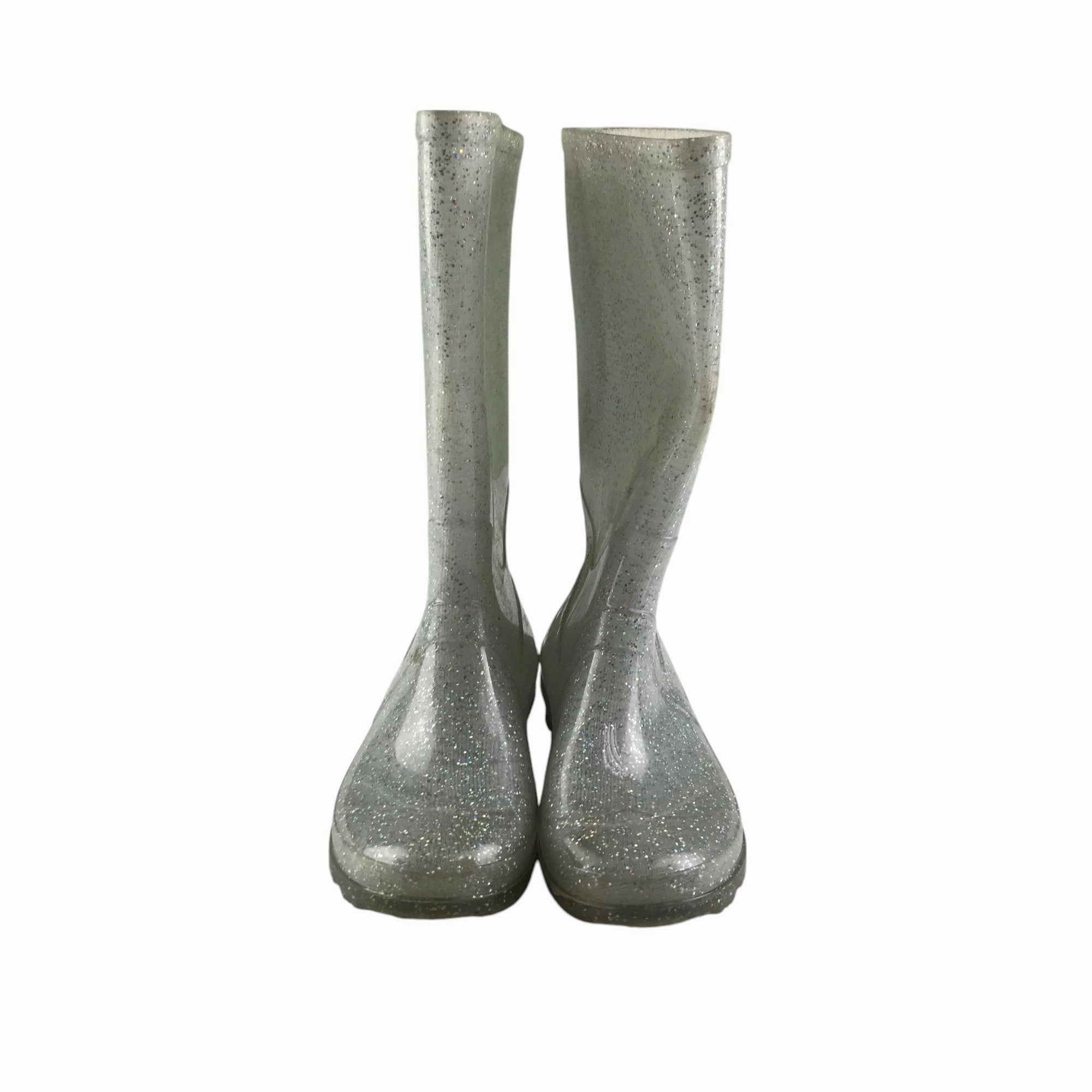 Wellie boots shoe size 13 junior silver glittery calf height Trials Boots