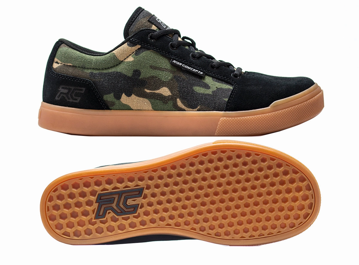 Ride Concepts Vice Flat Pedal Shoes - Camo-Black Flat Shoes With Sole