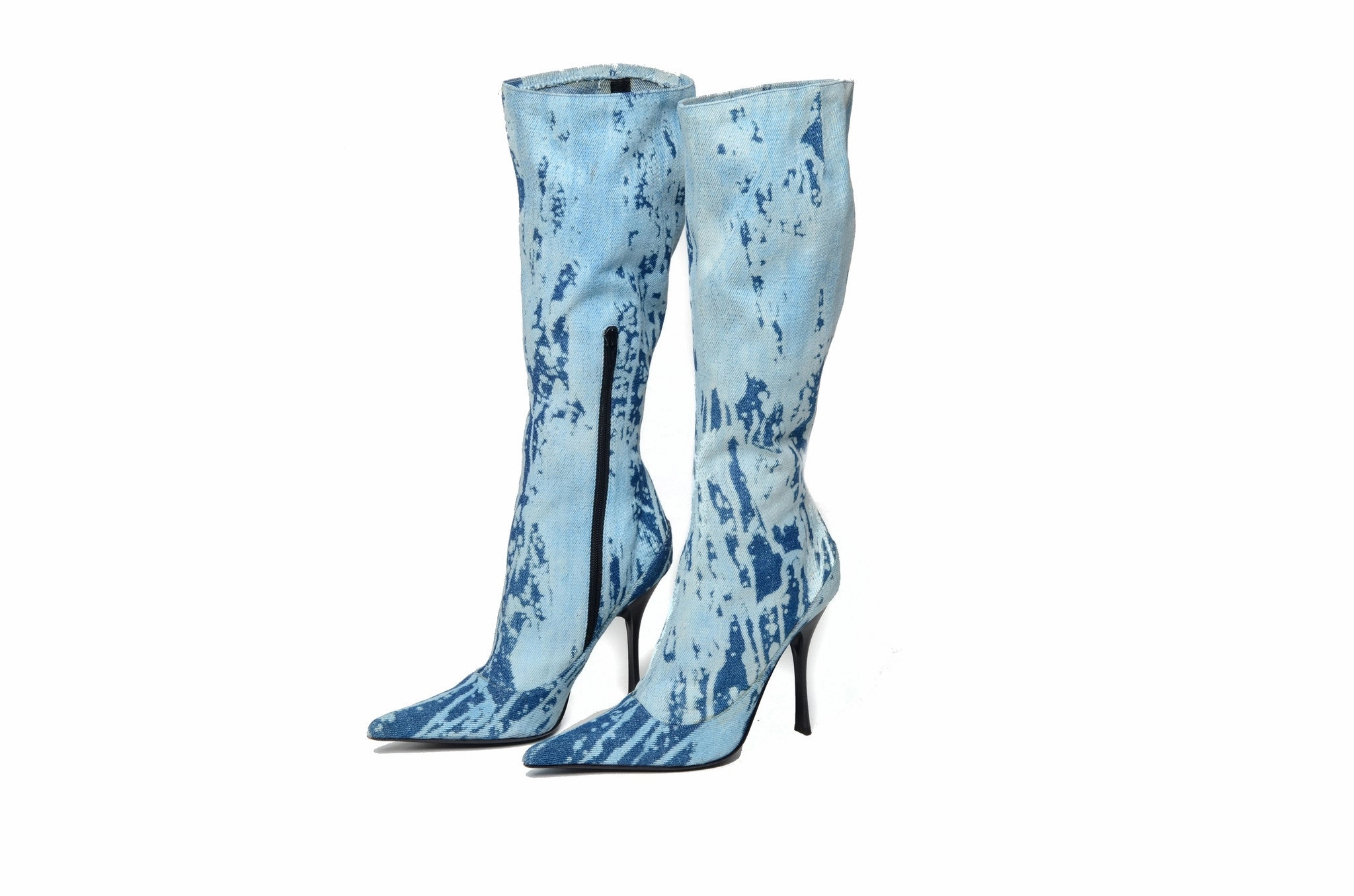 Roberto Cavalli - Vintage Denim Knee High Boots - IT 38 1/2 Chelsea Boots Dr Martens