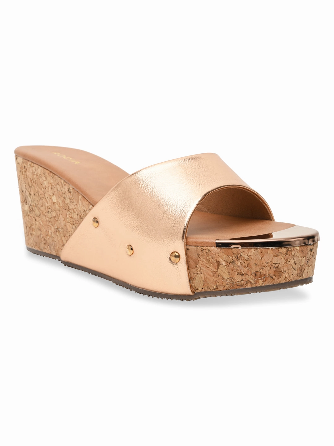 High Heel Insert Rocia By Regal Rose Gold Women Slip On High Wedges