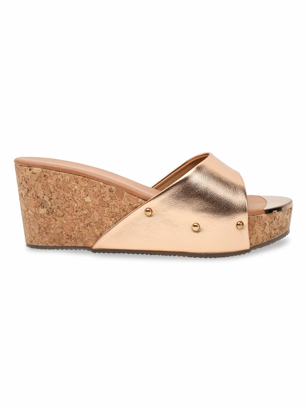 High Heel Trample Rocia By Regal Rose Gold Women Slip On High Wedges