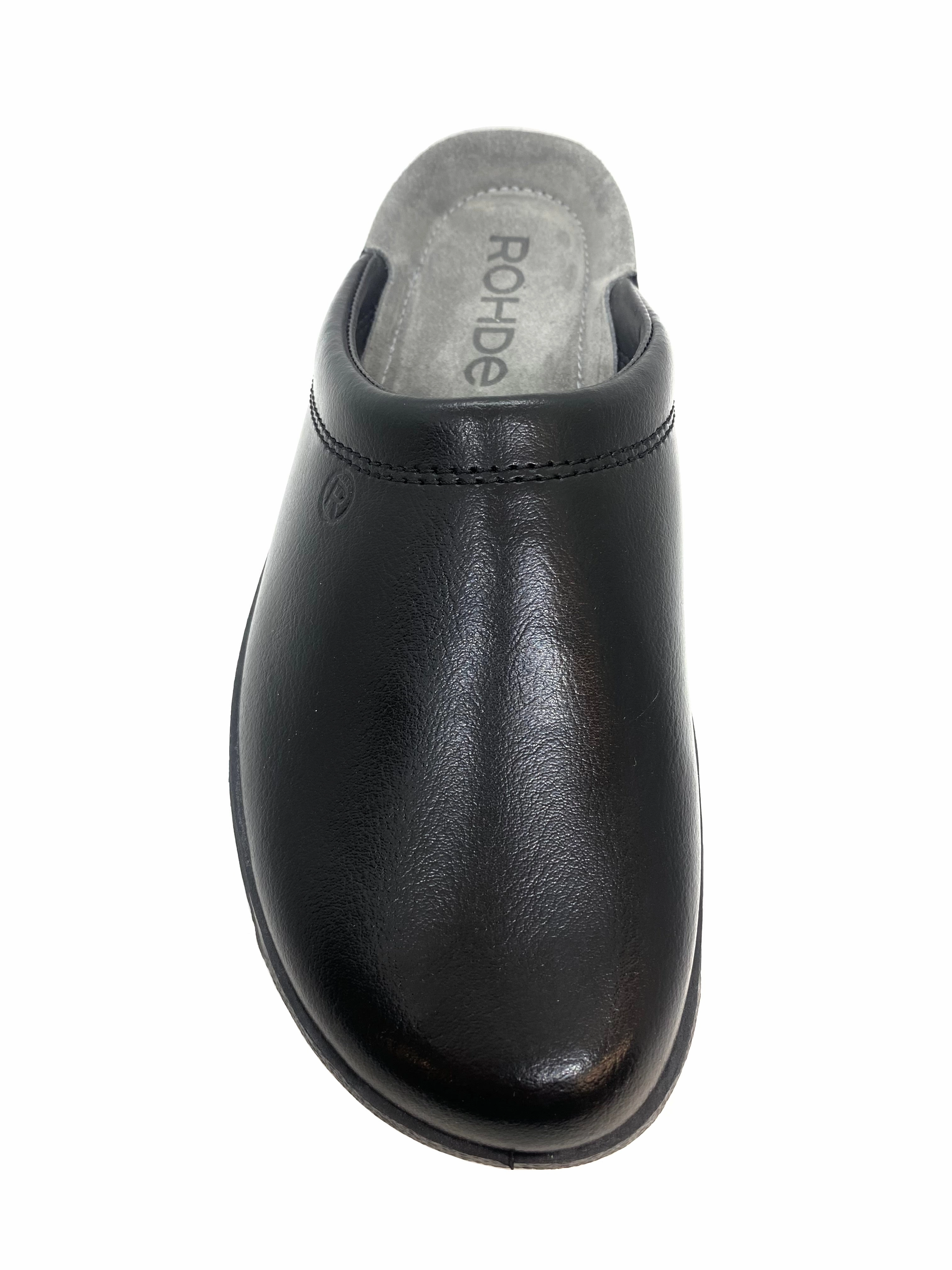 Rohde Men's Backless Leather House Shoe Slippers With A Hard Sole