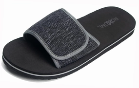 Roxoni Mens Open Toe Slipper Sandals for Indoor/Outdoor Fashion Father and Son Matching Slipper Sandals Ankle Tie