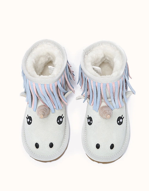 EVERAU Unicorn Kids Plus Mid Calf Boots With Heel