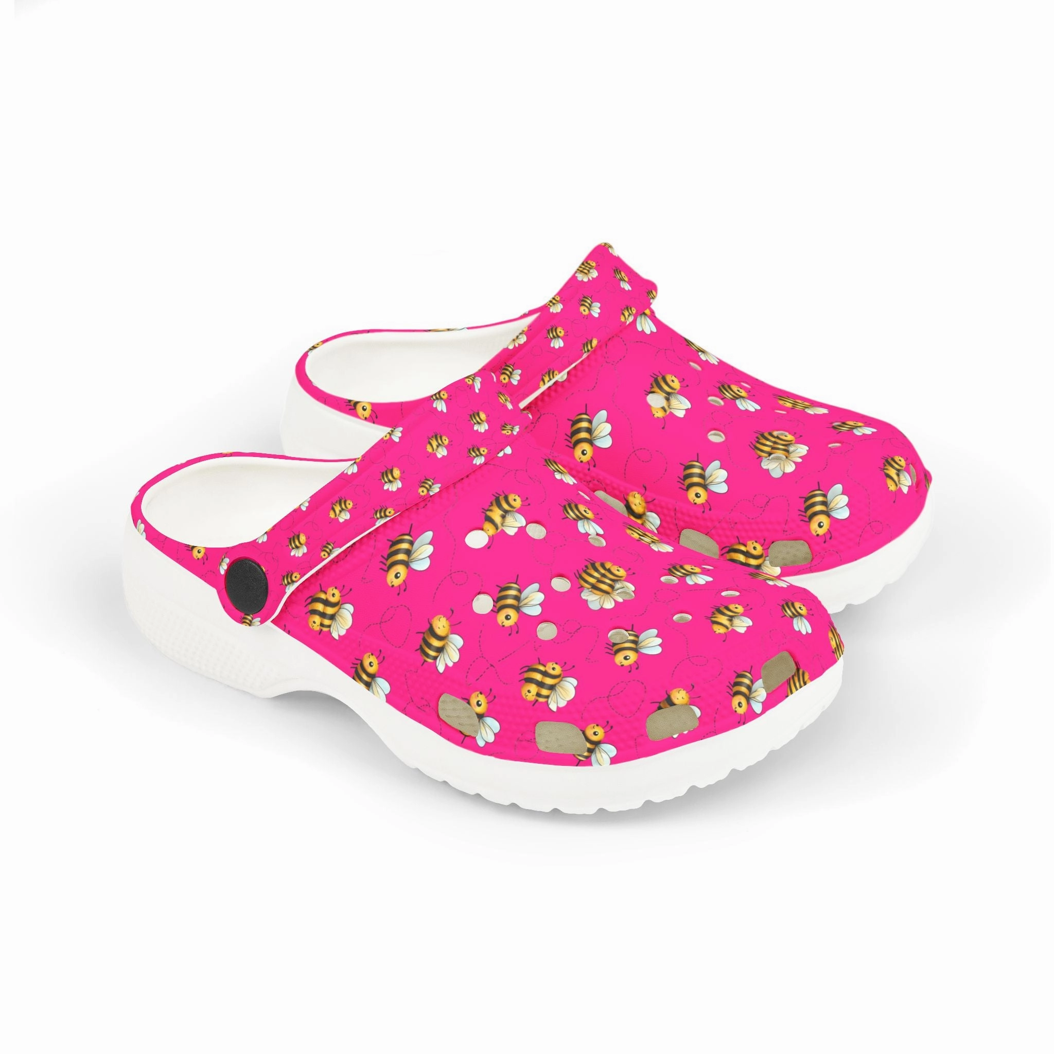 Kids' Floral Bee Clogs - Fun Summer Slip-On, Gardening Shoes, Outdoor Play Footwear, Gift for Kids, Toddler Clogs Running Shoes Shin Pain
