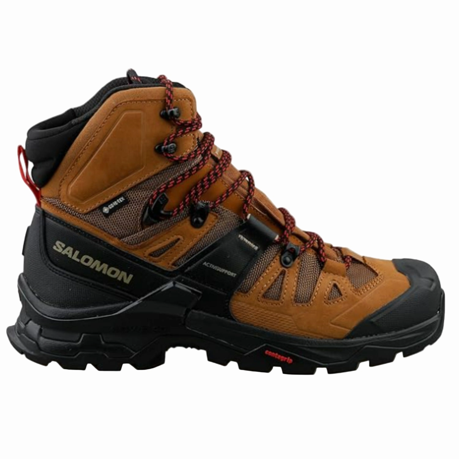 Ankle Boots With Fur Salomon Quest 4 Gore-TEX Hiking Boots for Men, Rubber/Black/Fiery/Red