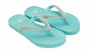 Samba Sol Kid's Crystal Collection Flip Flops - Iridescent Blue Best Support Flip Flops