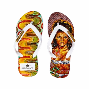 Samba Sol Kid's YoungArts Collection Flip Flops - Caley Buck Flip Flops With Suede Footbed