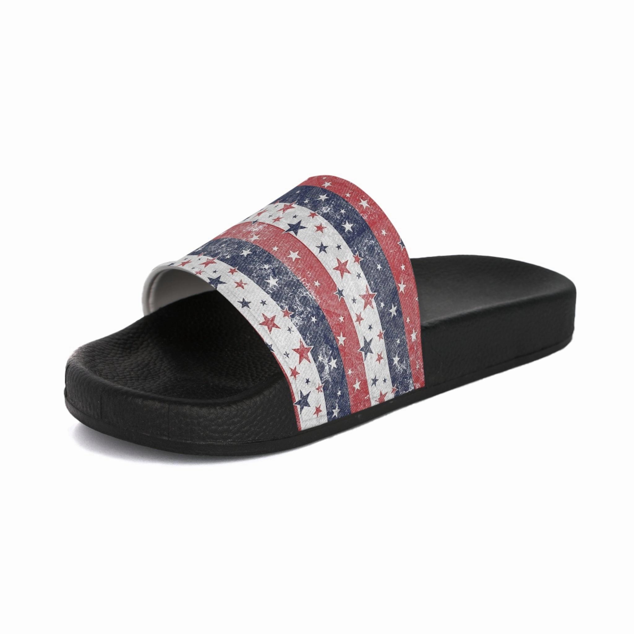 Sandals Royal Barbados Map Patriotic Men's Slide Sandals, Summer Footwear, Independence Day Sandals, Casual Slides, Fourth of July Gift