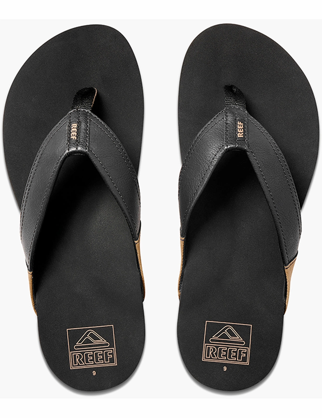 Reef Newport Flip Flops in Black Impala Flip Flops