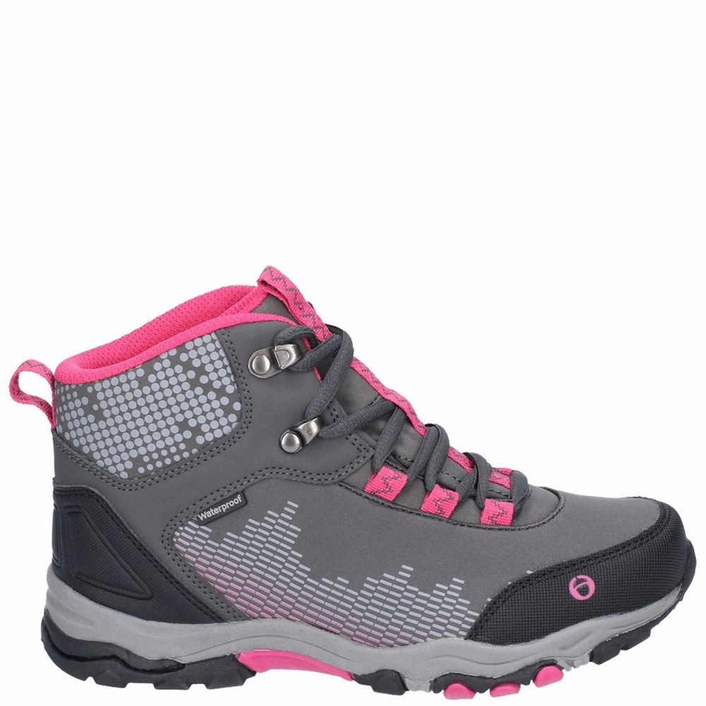 Best Japanese Walking Senior Ducklington Hiking Waterproof Boots Grey/Pink