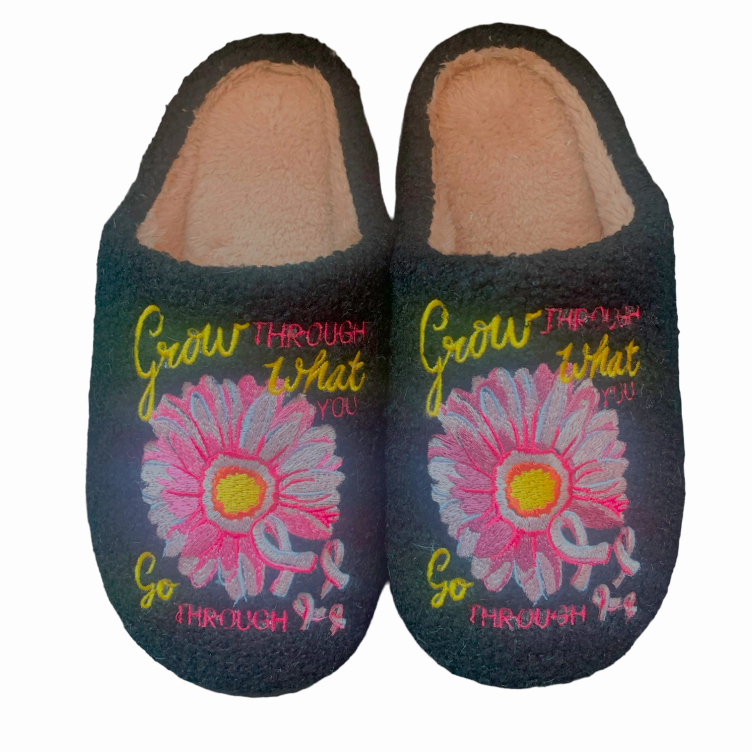 SF-1120 Grow Through Flower Slippers Black Joe Burrow Slides