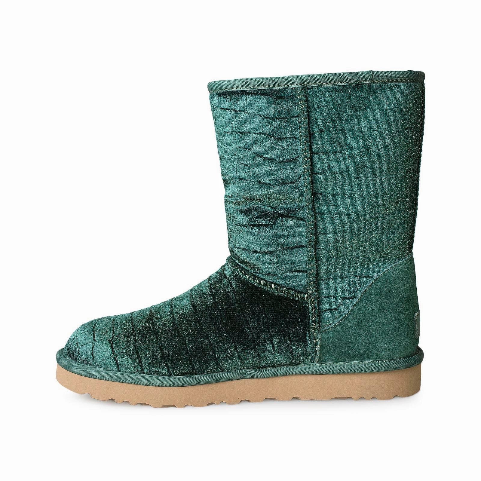 UGG Classic Short II Croc Emerald Boots - Women's Boots Made In Usa Only