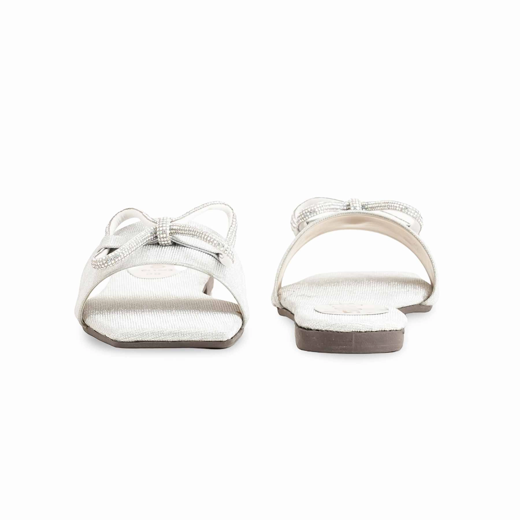 Dress Shoes With Arch Support Silver Casual Women Slipper CL1992