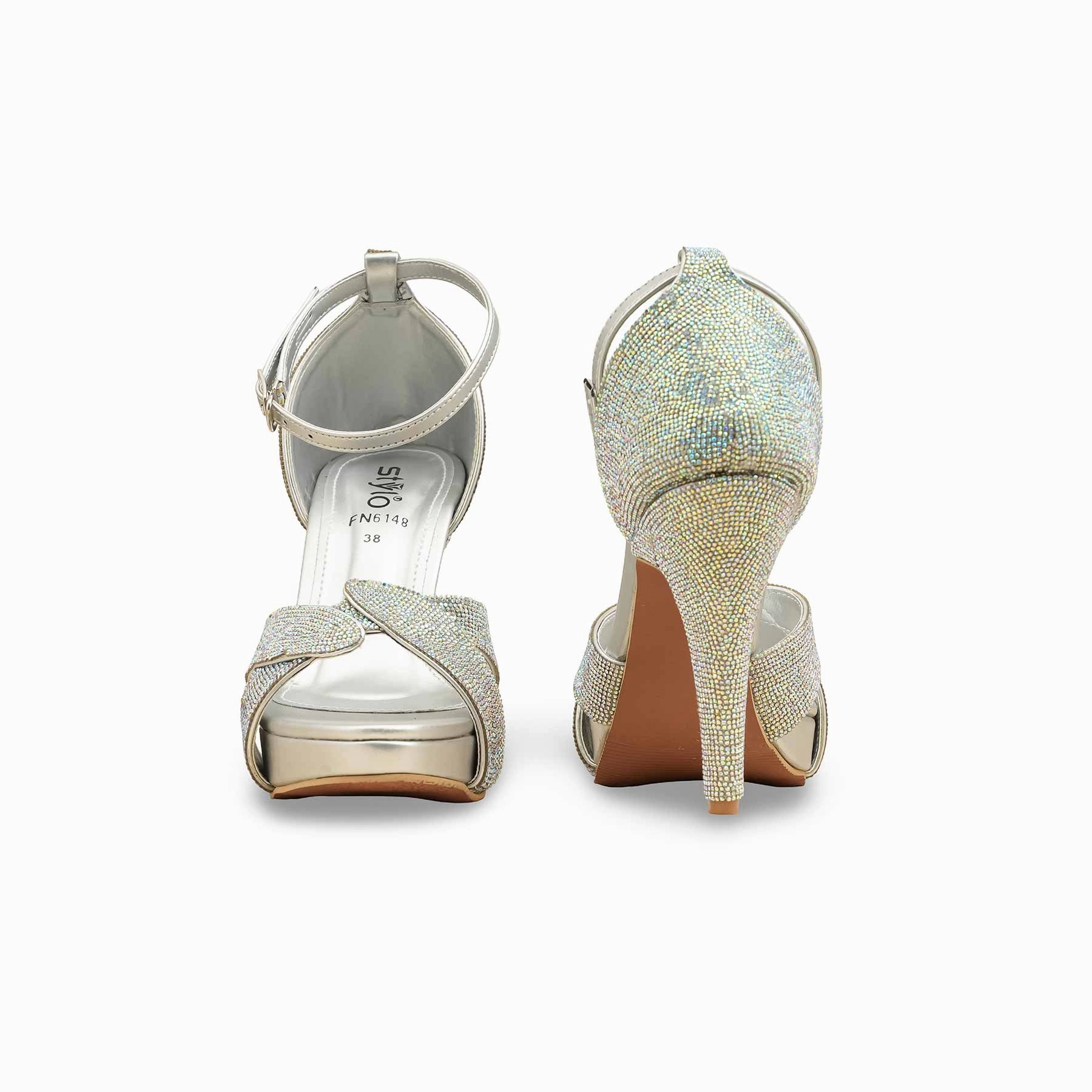 Silver Fancy Bridal Sandal FN6148 Sandals Whitehouse Jamaica