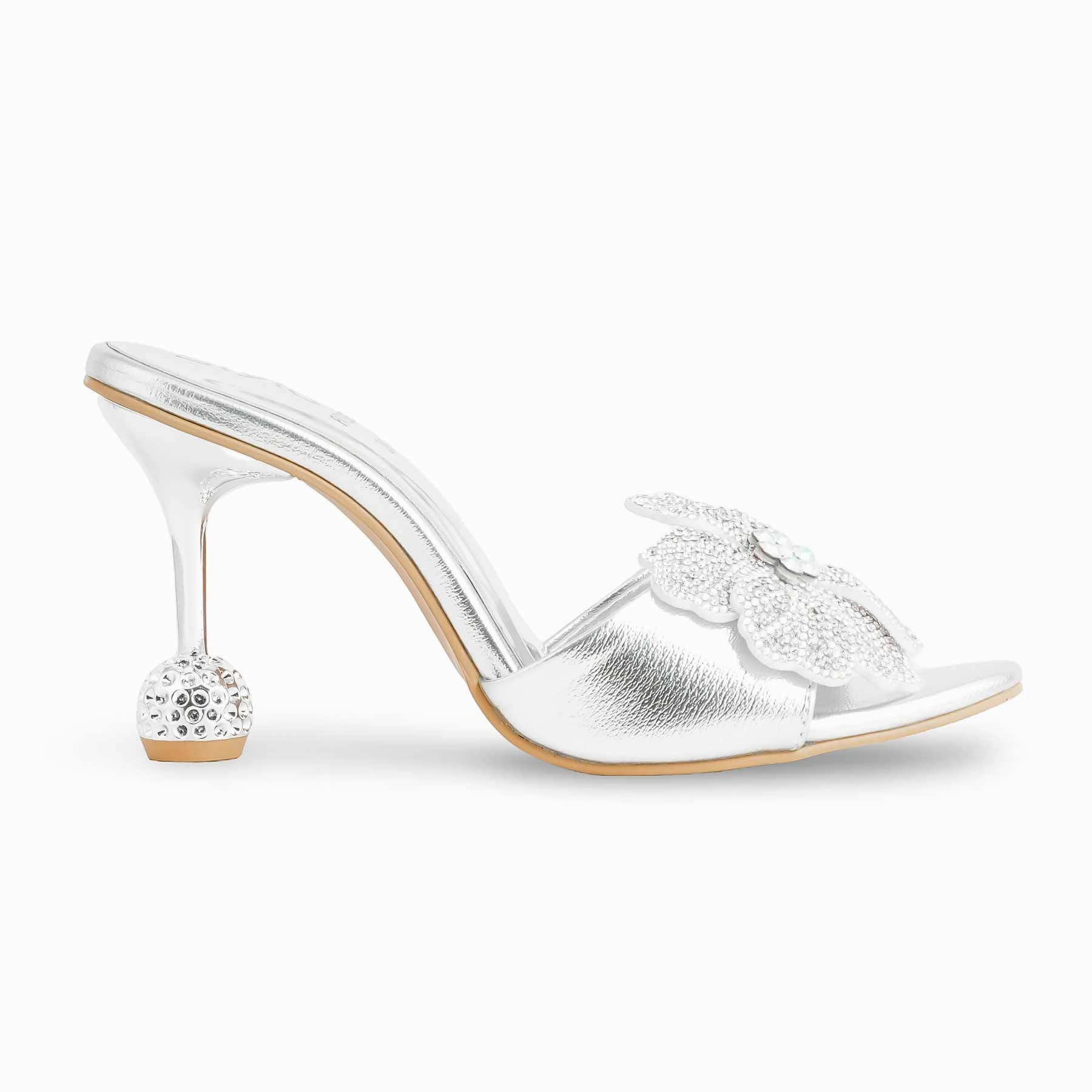 Draco Slide Silver Fancy Bridal Slipper FN7926