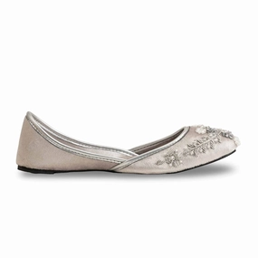 Flat Wrestling Shoes Silver Women Fancy Khusa EC8547