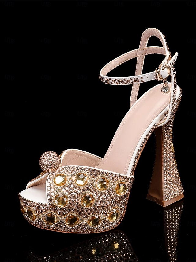 Women's Crystal-Embellished Sandals Glamorous Platform with Swords And Sandals 3