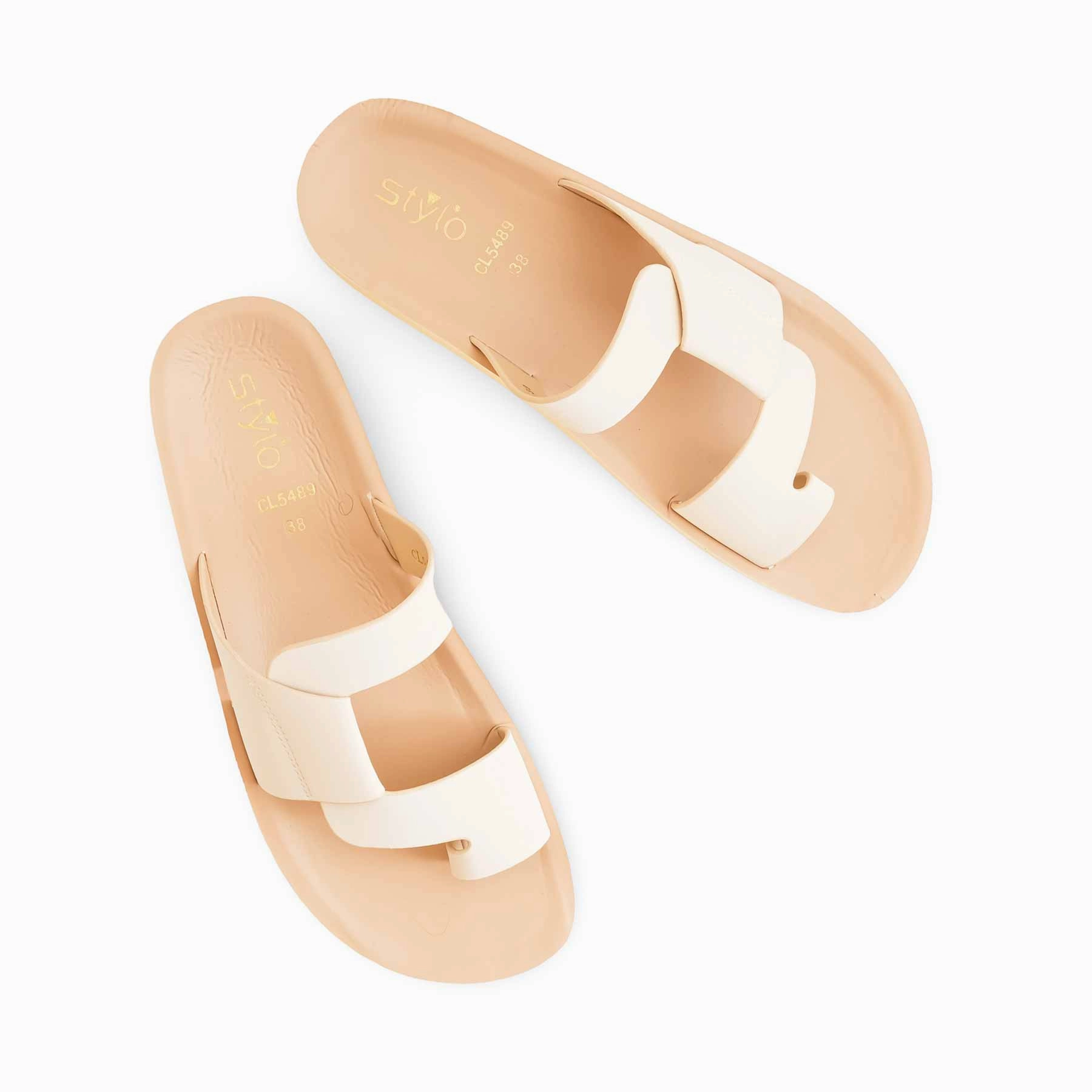 Supportive Running Shoes For Flat Feet Beige Casual Women Softy CL5489