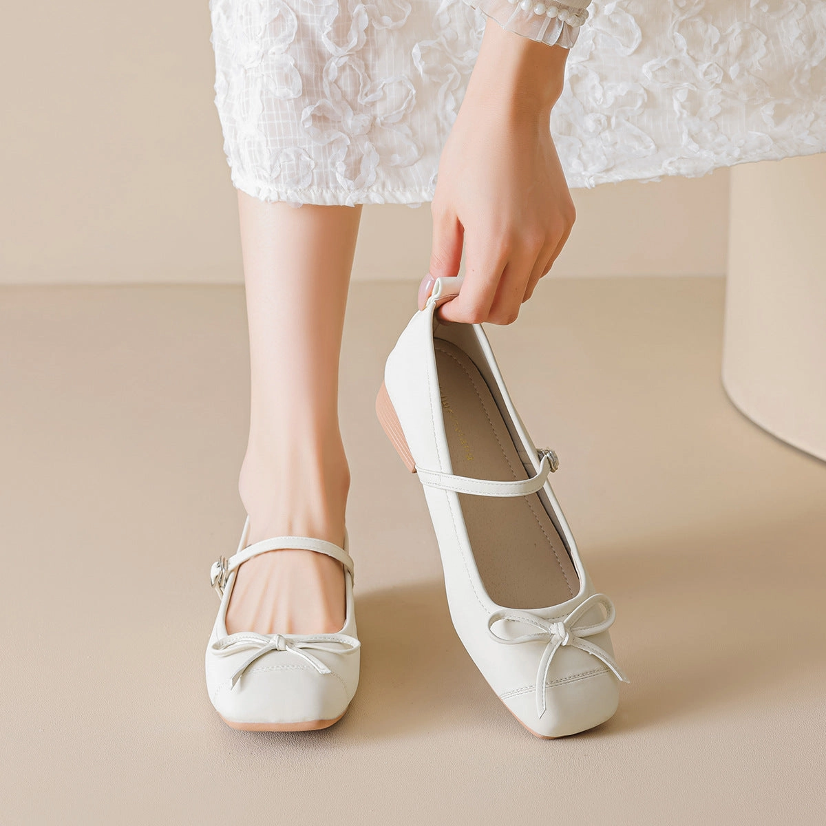 Women's Minimalist Bowknot Low Block Mary Jane Shoes Durable Casual Shoes Reddit