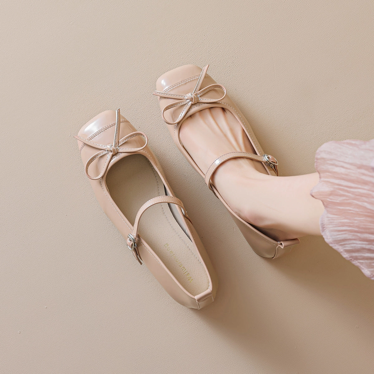 Casual Shoes That Feel Like Sneakers Women's Minimalist Bowknot Low Block Mary Jane Shoes