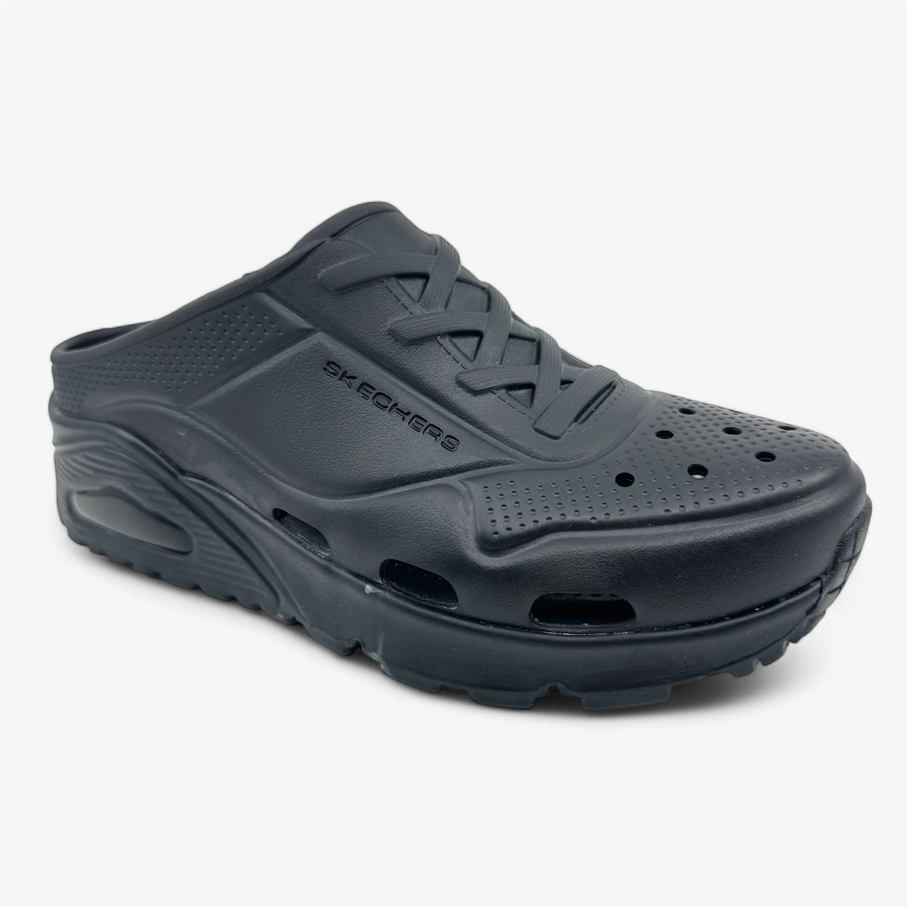 Popular Walking Shoe Skechers Arch Fit Uno To The Max Black Womens Size 7 Casual Foamies Clog