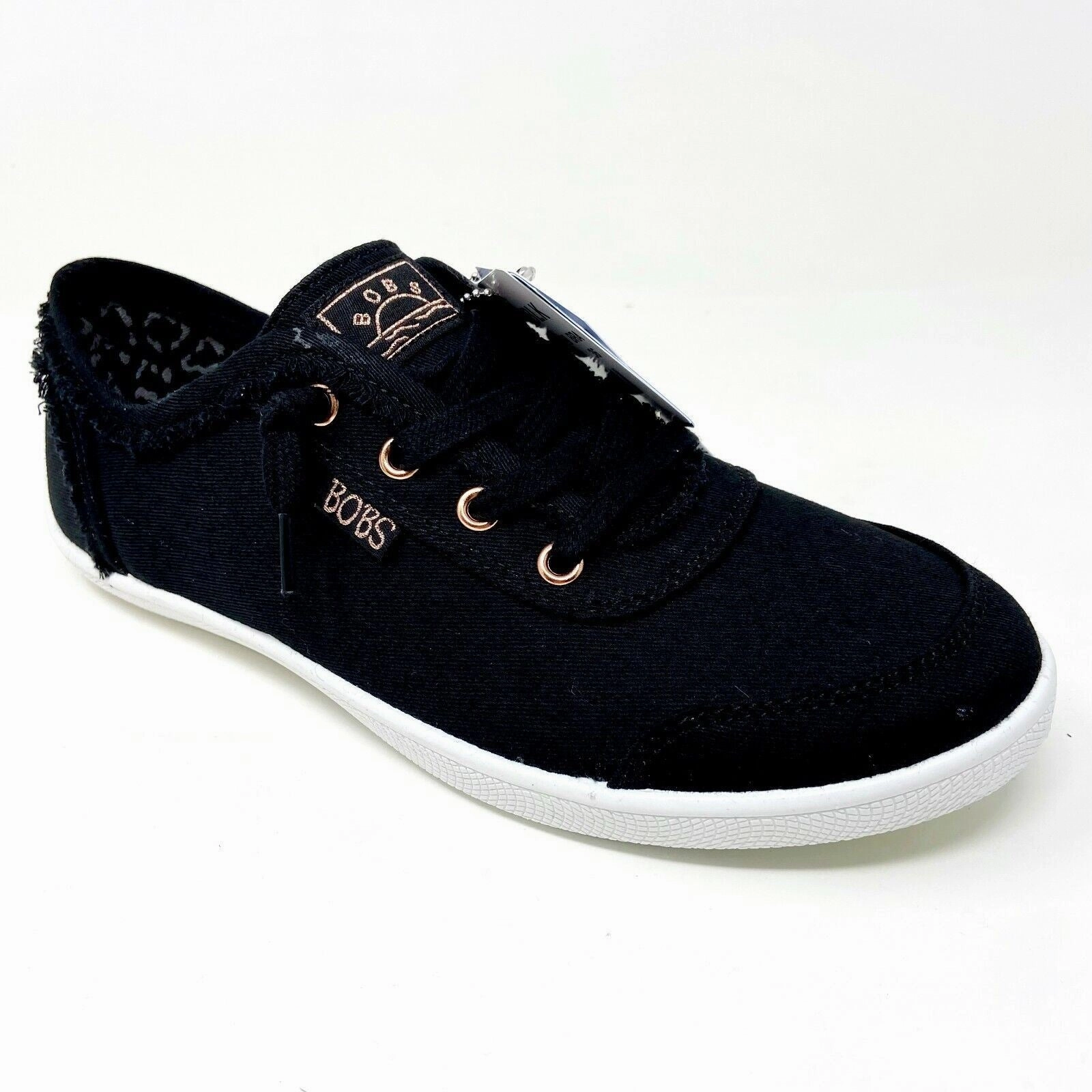 Skechers Bobs B Cute Black White Womens Slip On Memory Foam Comfort Shoes Best Walking Shoes For Women With High Arches