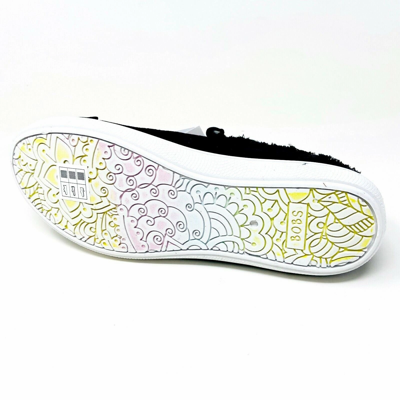 Skechers Bobs B Cute Black White Womens Slip On Memory Foam Comfort Shoes In House Walking