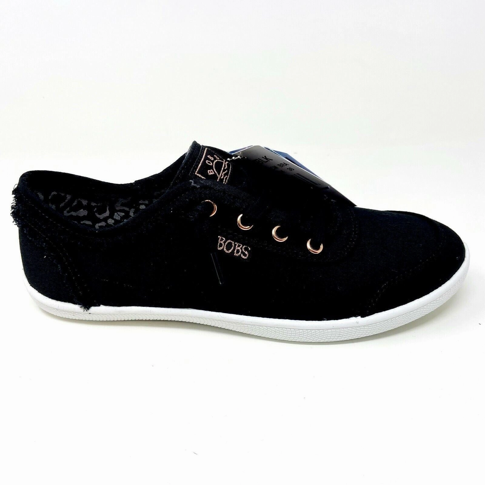 Skechers Bobs B Cute Black White Womens Slip On Memory Foam Comfort Shoes Walking Water Shoes