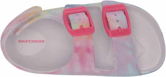 Skechers Girl's Foamies Lil Cali Blast - Lil Summer D Slide Sandal, Multi Chunky Platform Shoes Sandals