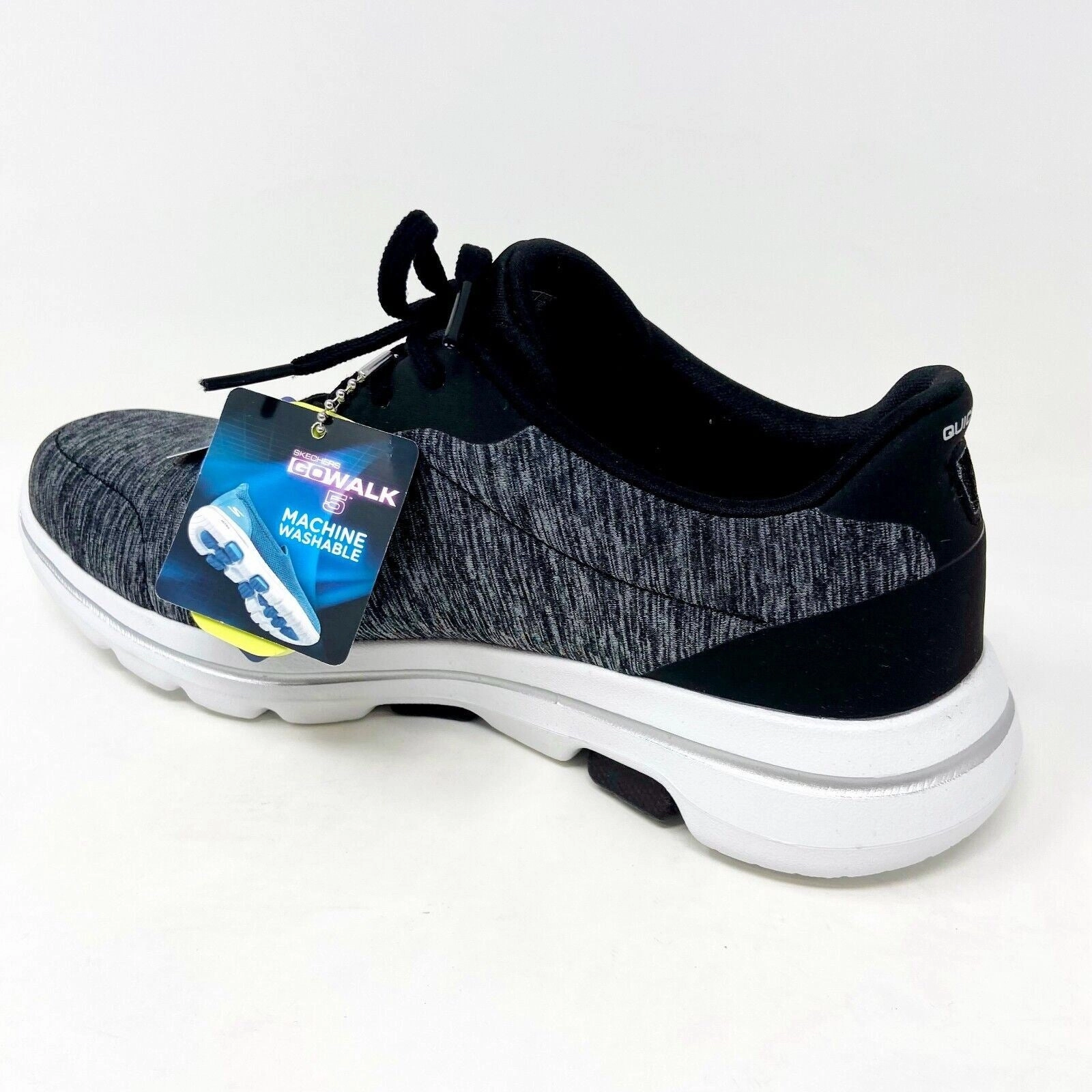 American Made Walking Skechers Go Walk 5 True Black White Womens Athletic Casual Sneakers