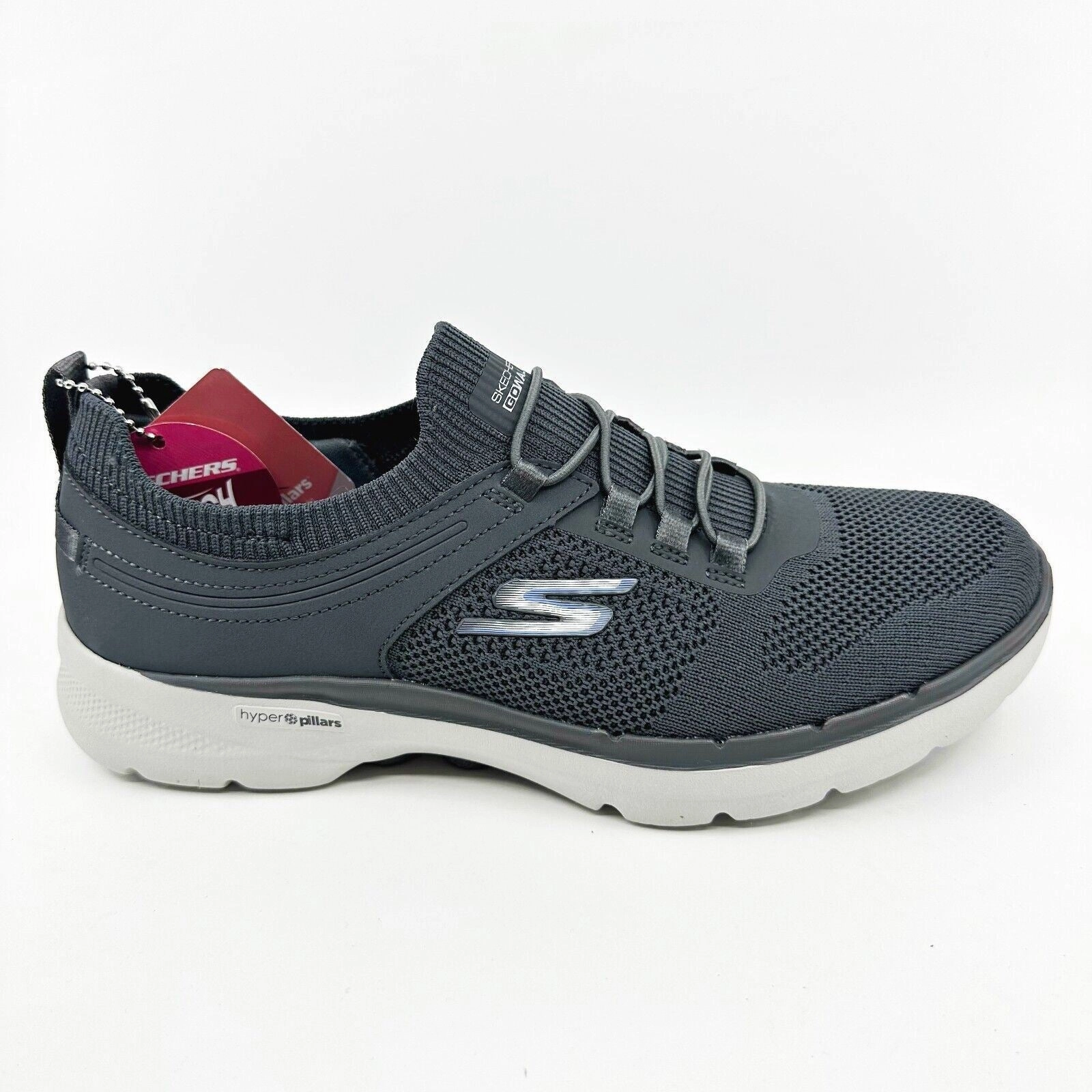 Walk In Their Skechers Go Walk 6 Summer Sparks Charcoal Womens Comfort Shoes