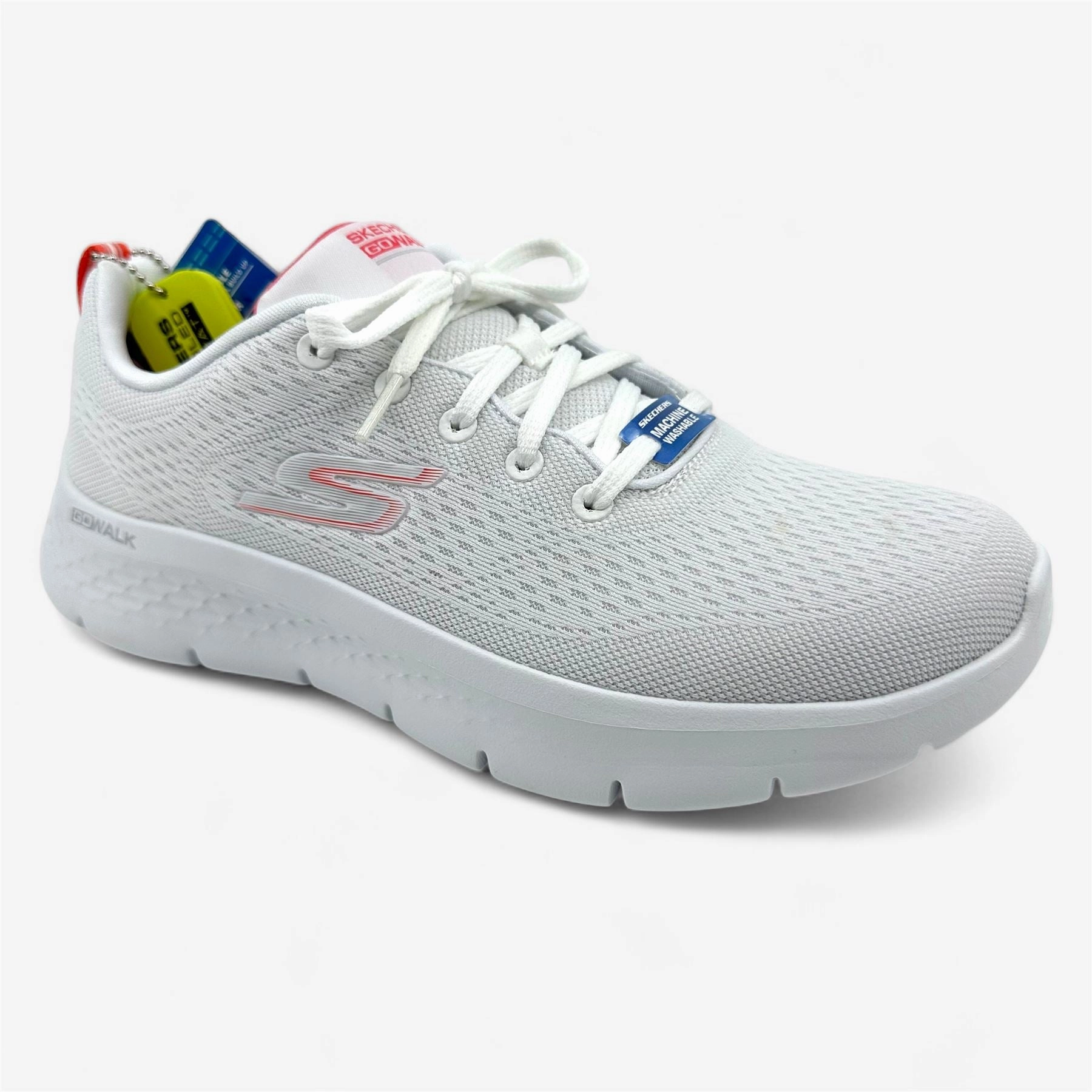 Skechers Go Walk Flex Cali White Hot Coral Womens Size 9.5 Athletic Sneaker Shoes To Walk