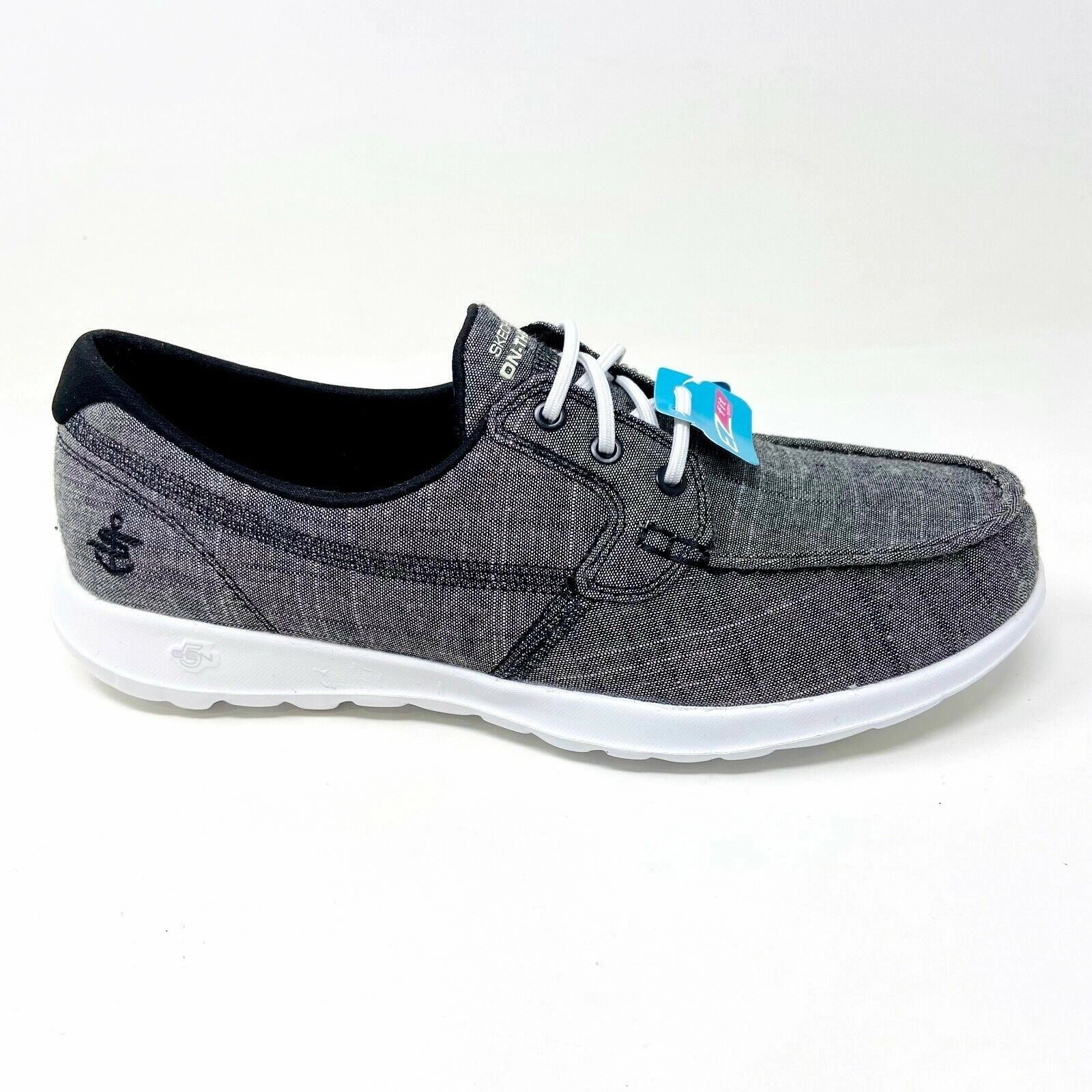 Shoes For Walking And Running Skechers Go Walk Lite ISLA Black White Womens Size 7.5 Casual Boat Shoes