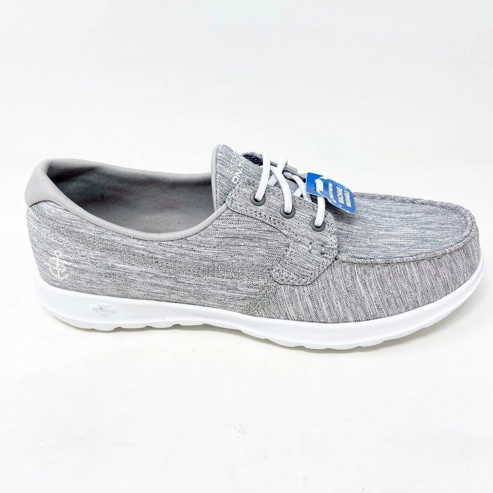 Skechers Go Walk Lite Isla Gray Womens Boat  Casual Shoes Shoes For Concrete Walking