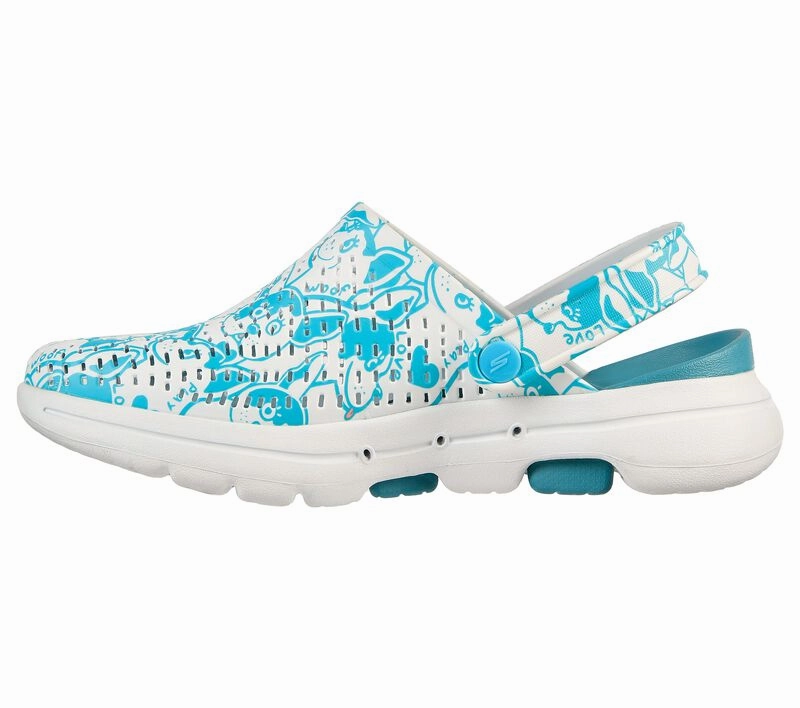 Hello Kitty Slippers Forever 21 Skechers GOwalk 5 Women's Slipper Sandal  111001 Real Teal Green | Plush Faux Fur Lining, Lightweight Slip-On Comfort Shoe, Ultra Go Cushioning, Machine Washable, Ideal for Indoor & Casual Wear