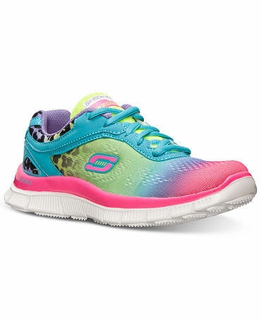 Skechers Little Girls' Skech Appeal Serengeti Running Sneakers from Finish Line On Shoes Running