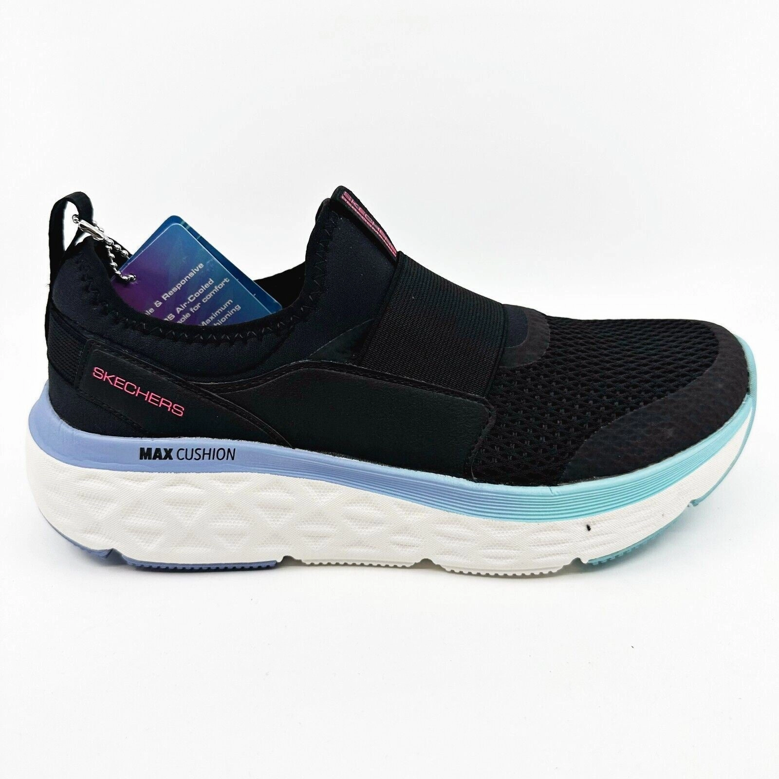 Benefits Of Walking Without Skechers Max Cushioning Delta Black Blue Womens Size 7 Athletic Shoes