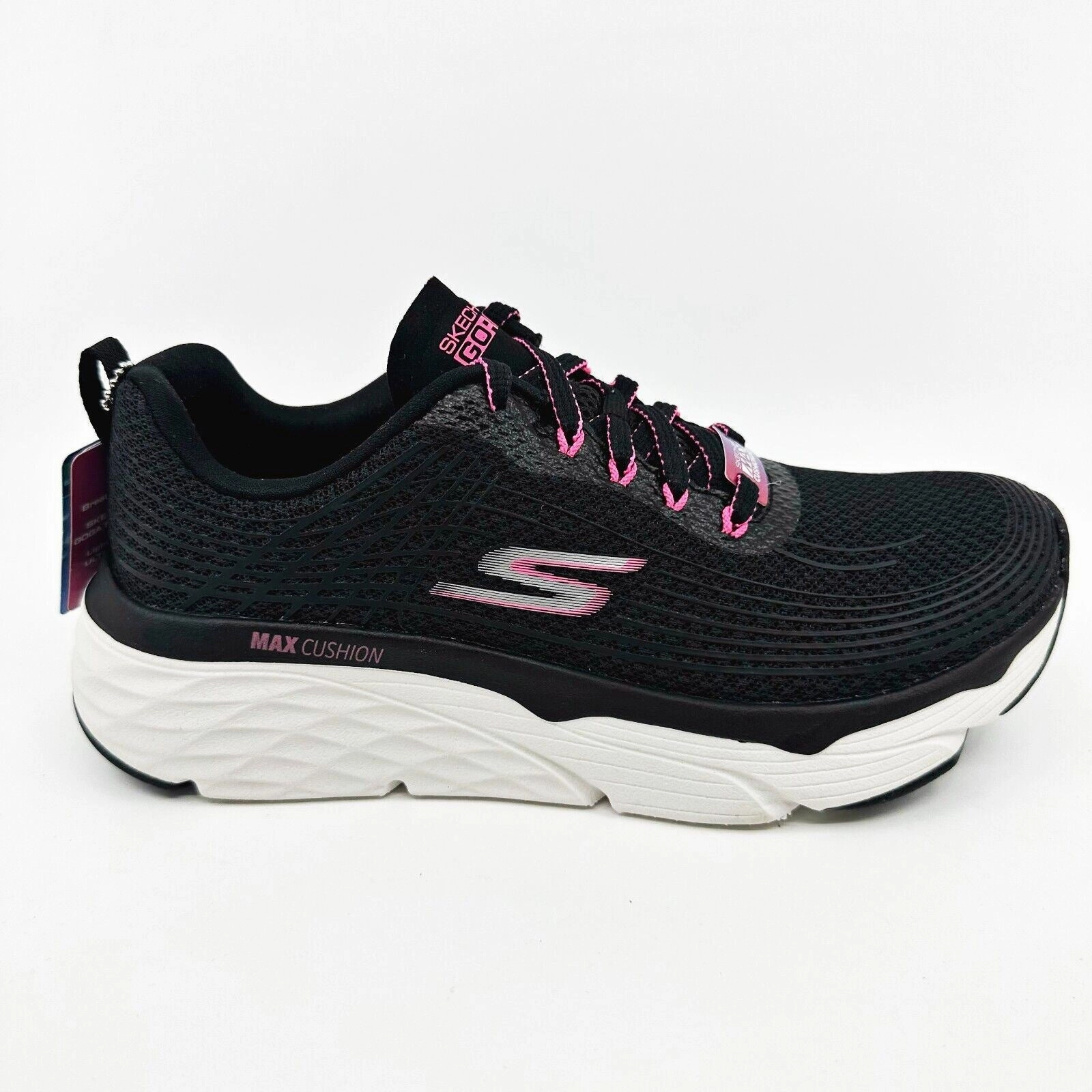 Skechers Max Cushioning Premier Black Pink Womens Size 6 Athletic Shoes Best Comfy Walking