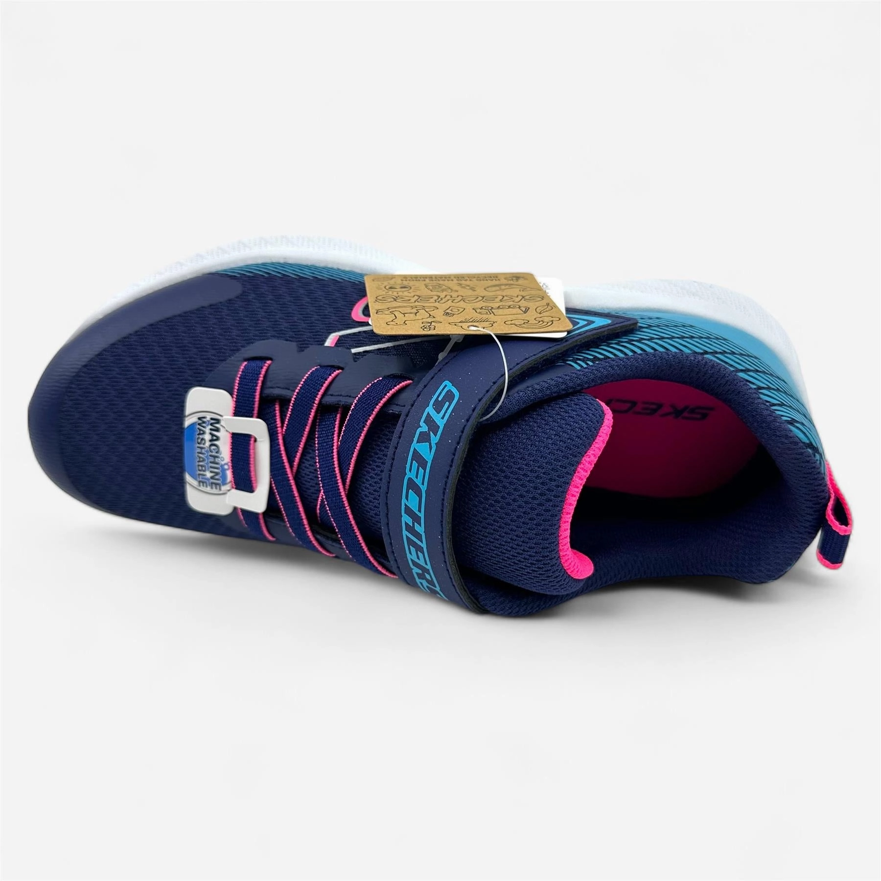 Skechers Microspec Plus Sprint Speed Navy Blue Kids Unisex Kids Size 3 Sneaker Cute Comfortable Walking